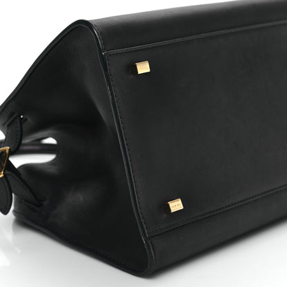 The Row Polished Saddle Calfskin Soft Margaux 10 Bag Black 7 of 9