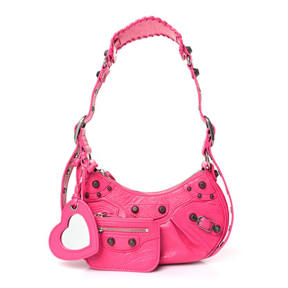 Balenciaga Agneau Arena Le Cagole Shoulder Bag XS Fluo Pink 1 of 11