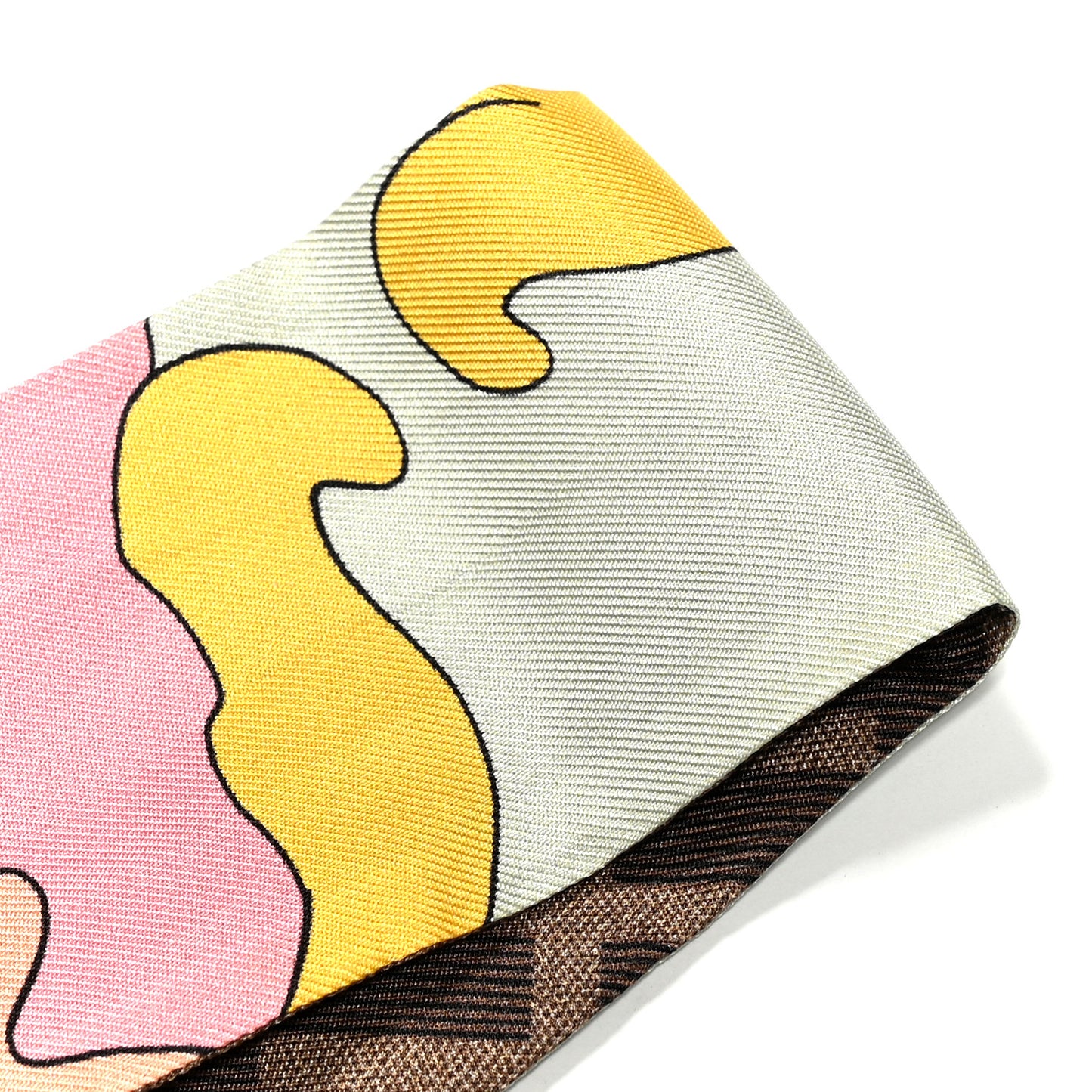 Silk FF Hairdo Girls Wrappy Scarf Mogano Panna Multicolor