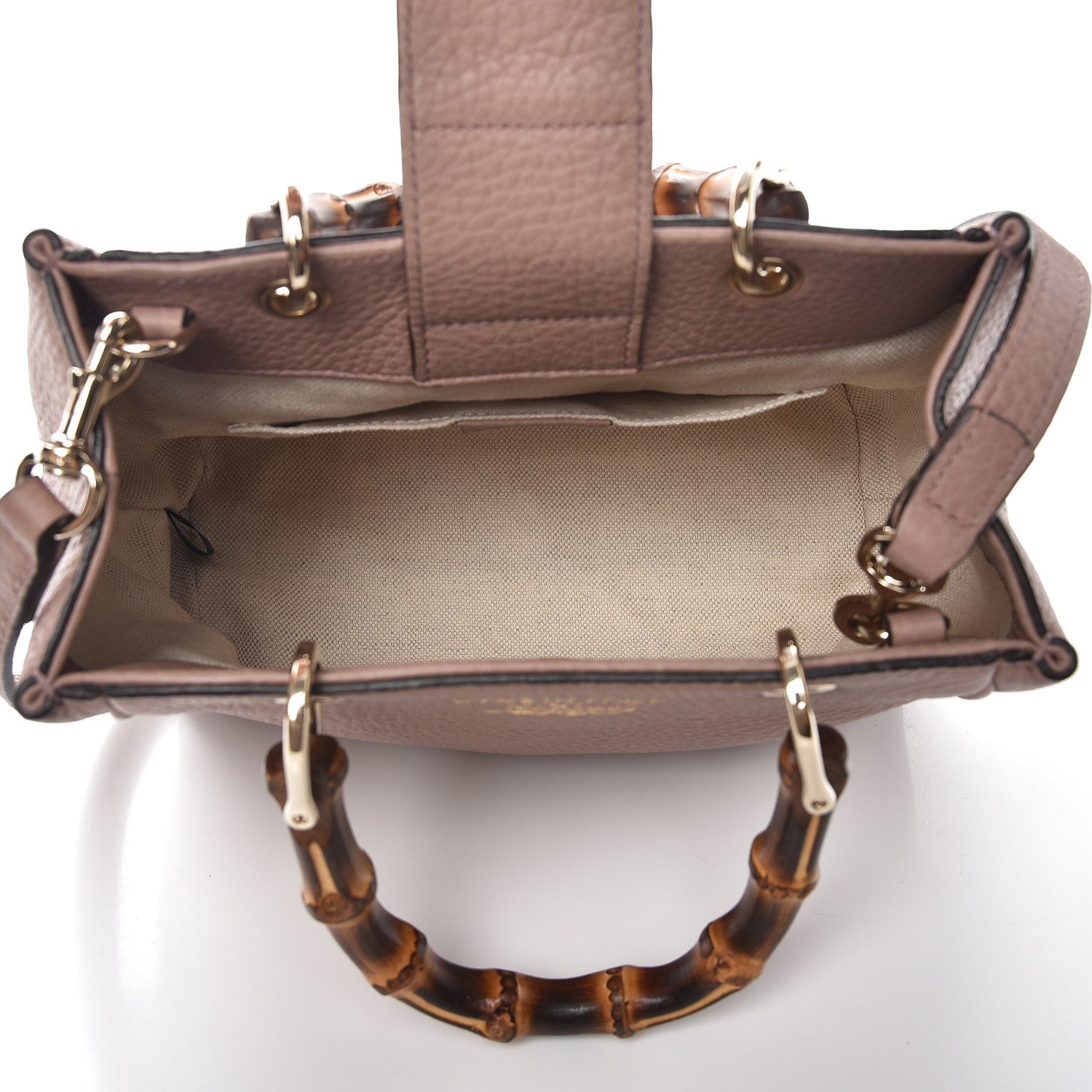 Gucci Cellarius Calfskin Mini Bamboo Shopper Tote Dark Cipria 9 of 25