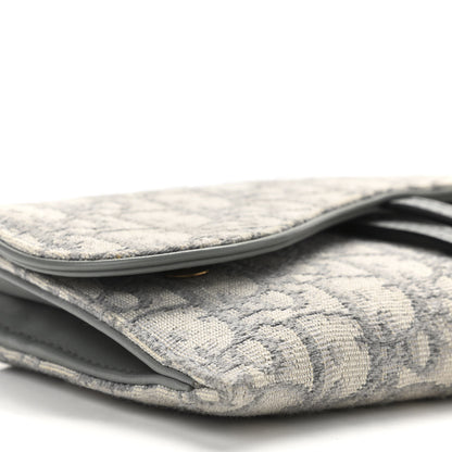 Christian Dior Oblique Saddle Chain Long Wallet Grey 10 of 12