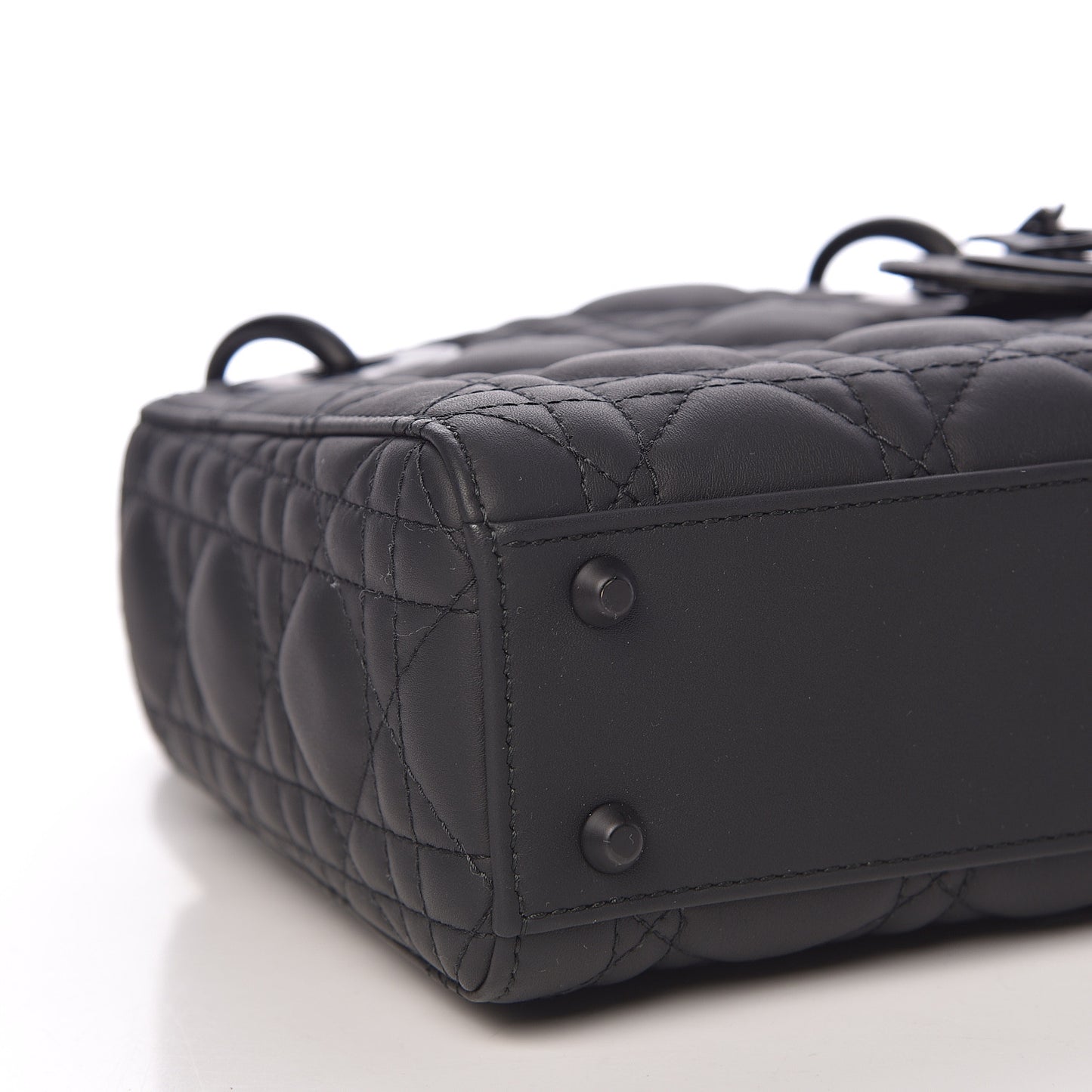 Ultra Matte Calfskin Cannage Mini Lady Dior Black