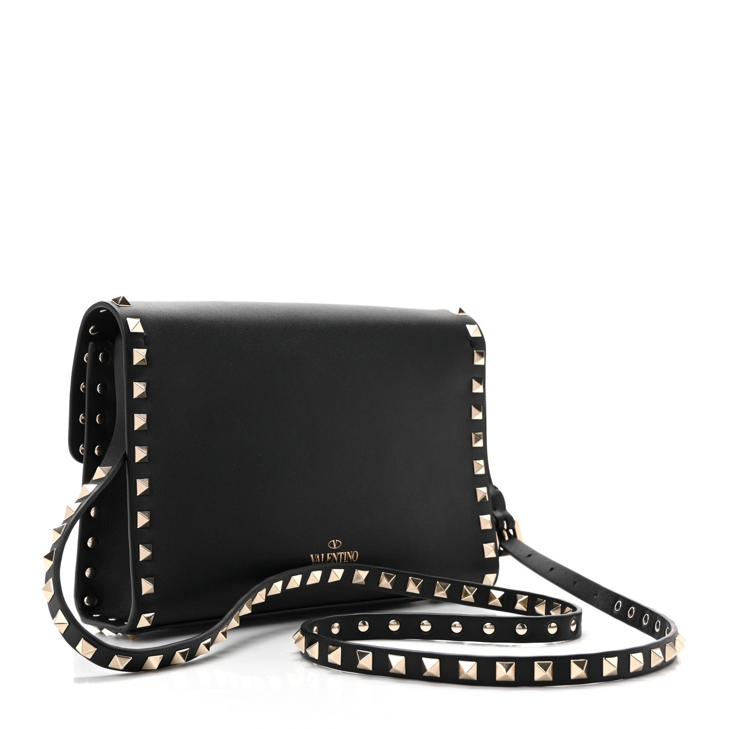 Valentino Garavani Vitello Medium Rockstud Flip Lock Crossbody Bag Black 3 of 10