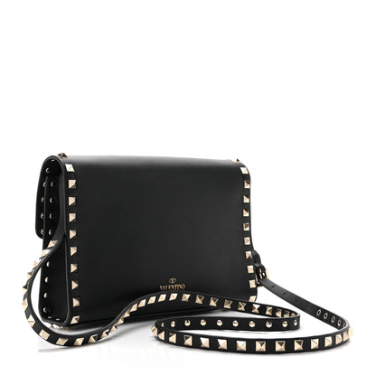 Valentino Garavani Vitello Medium Rockstud Flip Lock Crossbody Bag Black 3 of 10