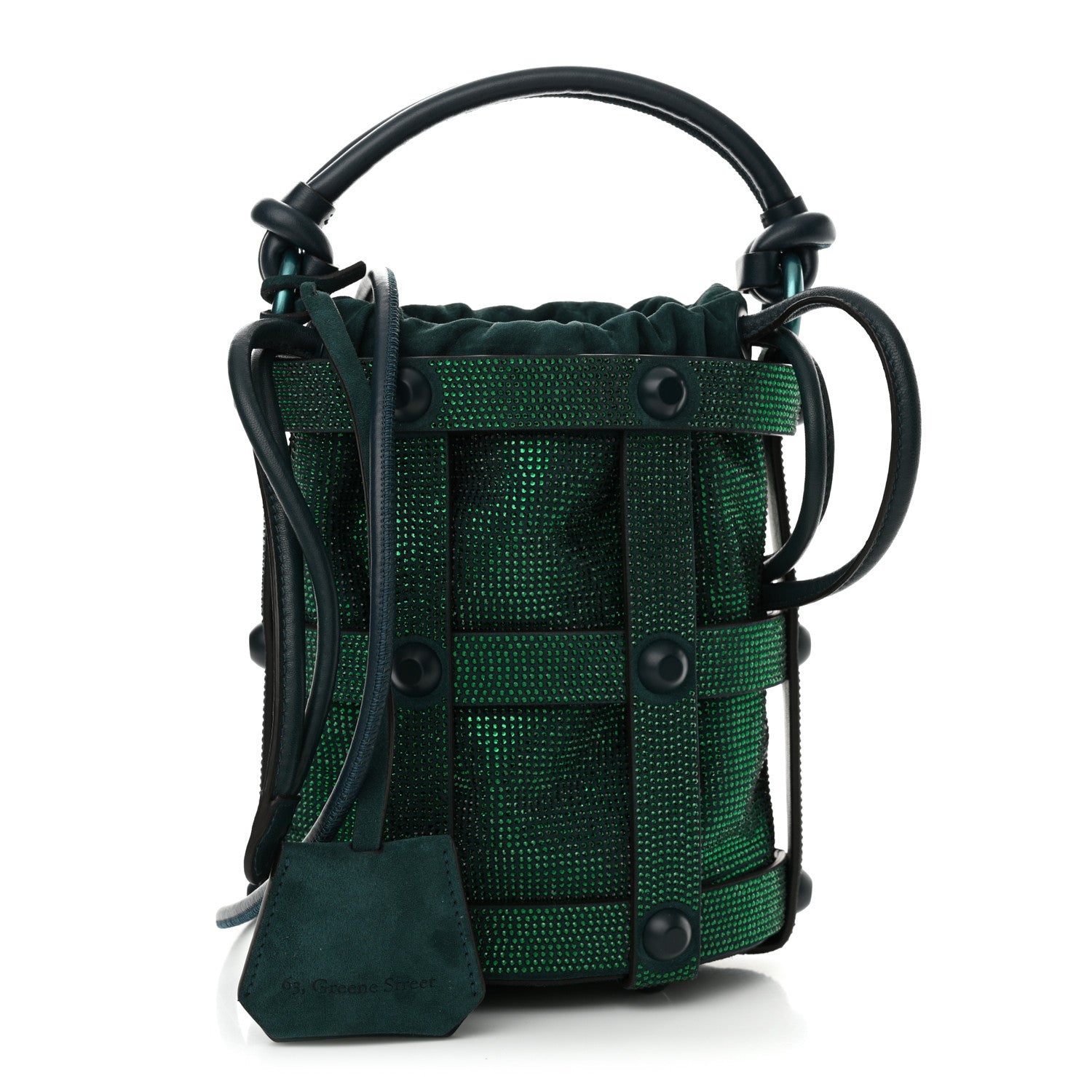 Salvatore Ferragamo Calfskin Crystal Cage Bag Divisa Green 1 of 10