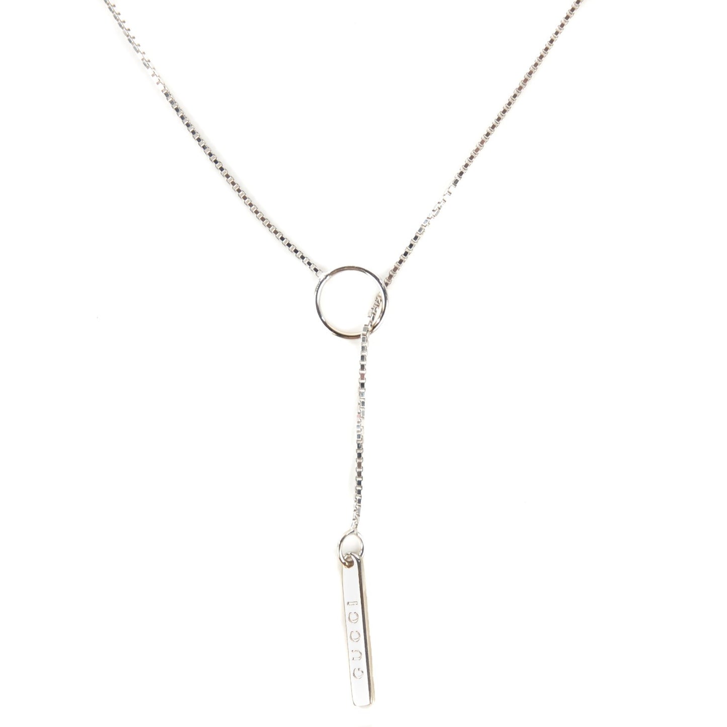 18K White Gold 20mm Lariat Necklace