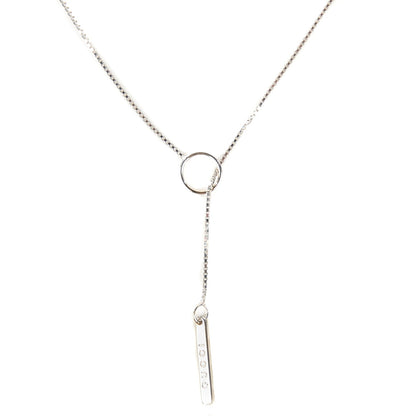 Gucci 18K White Gold 20mm Lariat Necklace 1 of 5