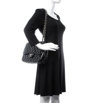 Chanel Patent Quilted Jumbo Single Flap Black 2 of 11
