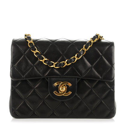 Chanel Lambskin Quilted Mini Square Flap Black 1 of 8