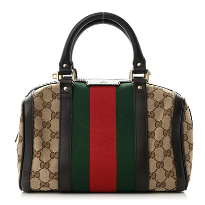 Gucci Monogram Vintage Web Small Boston Dark Brown 1 of 10