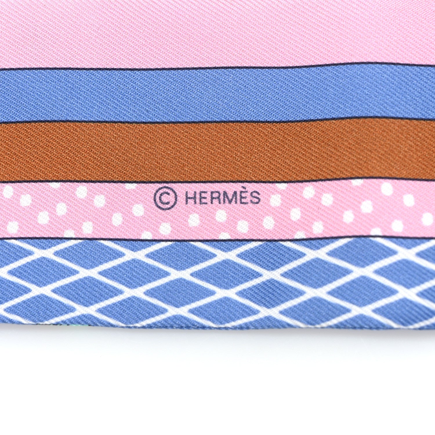 Hermes Silk Twilly Grand Theatre Nouveau Bleu Lavande Rose Vert 3 of 4