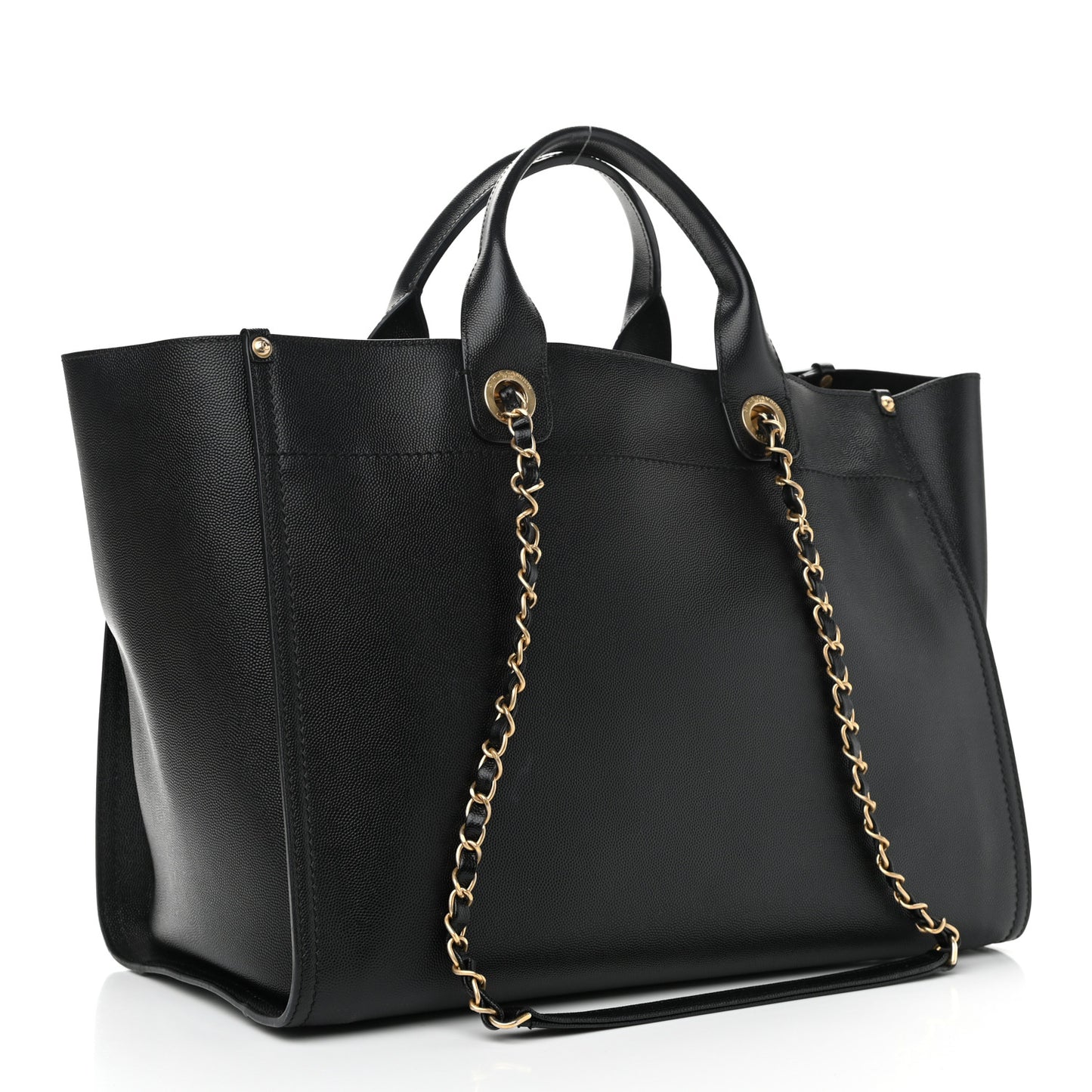 Caviar Medium Studded Deauville Tote Black