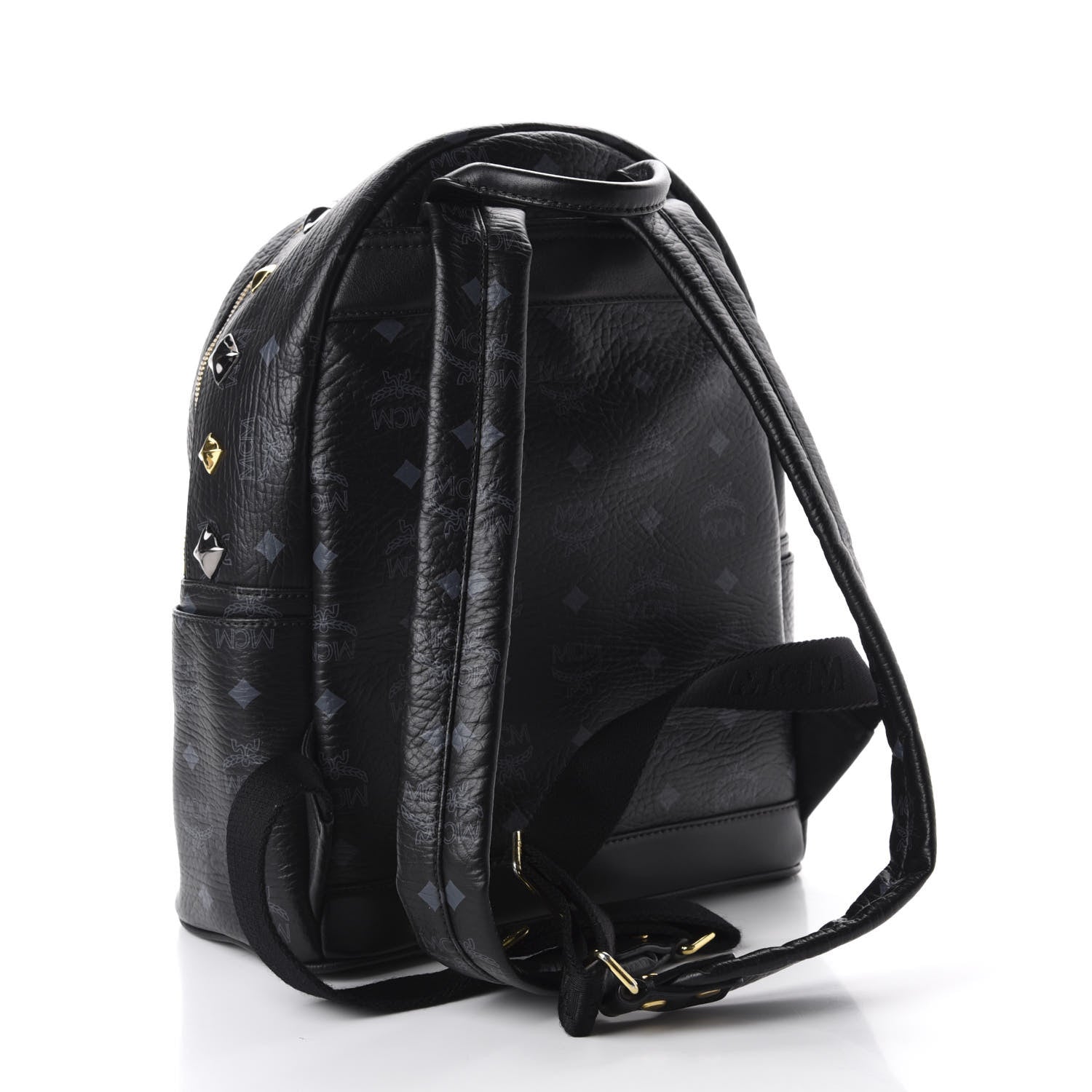 MCM Visetos Studded Small Stark M Backpack Black 2 of 10