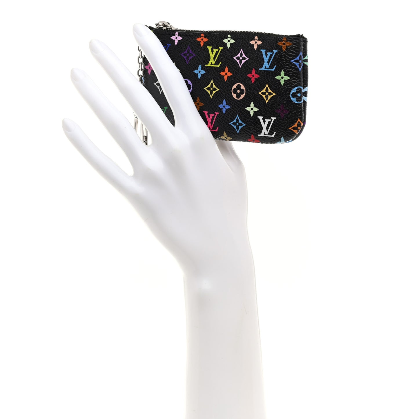 LV X TM Monogram Multicolor Key Pouch Black