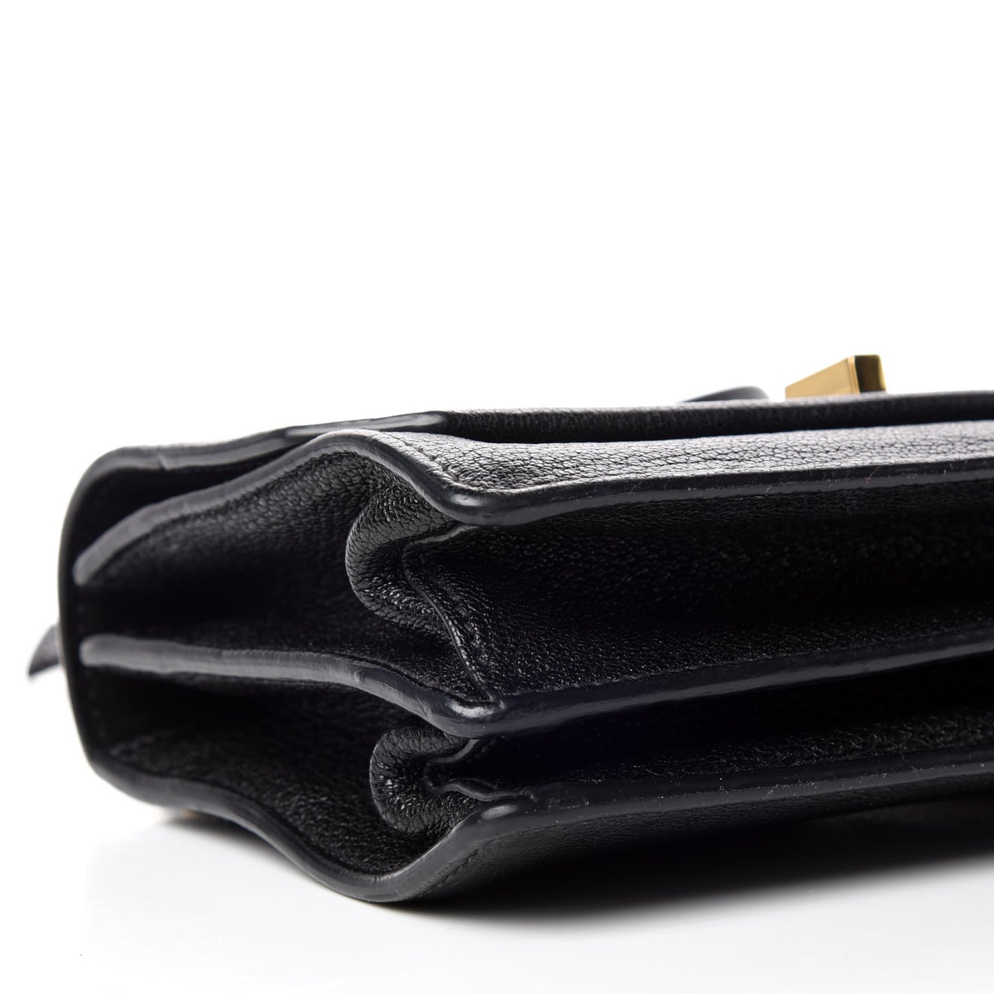 Goatskin Madras Miu Logo Shoulder Bag Black