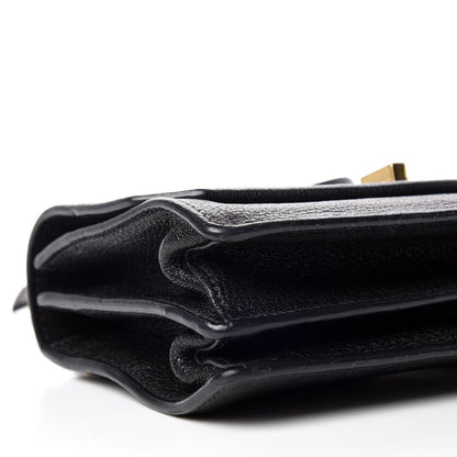 Miu Miu Goatskin Madras Miu Logo Shoulder Bag Black 5 of 8