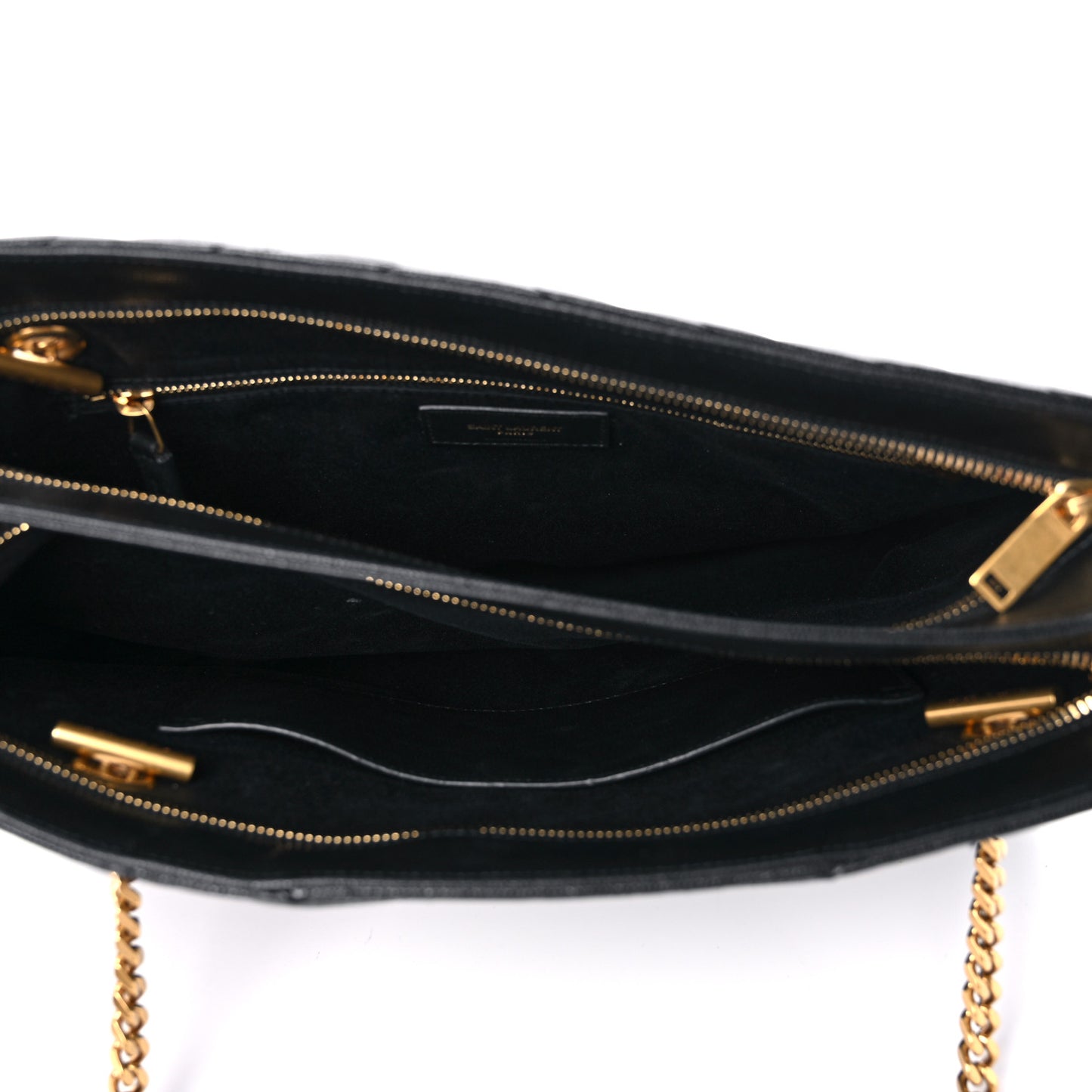 Grain De Poudre Matelasse Chevron Medium Tribeca Shopping Bag Black