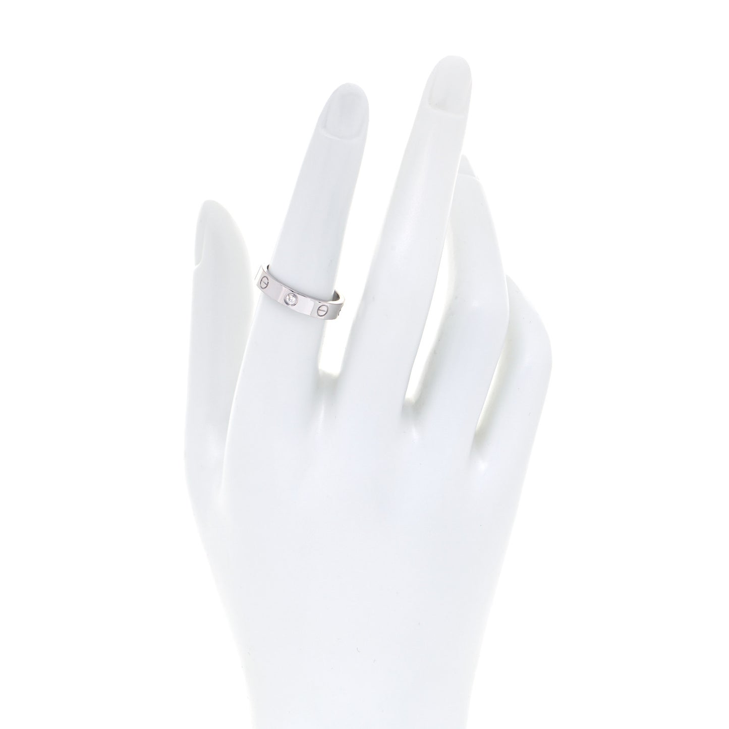 18K White Gold Diamond 4mm LOVE Wedding Band Ring 54 6.75