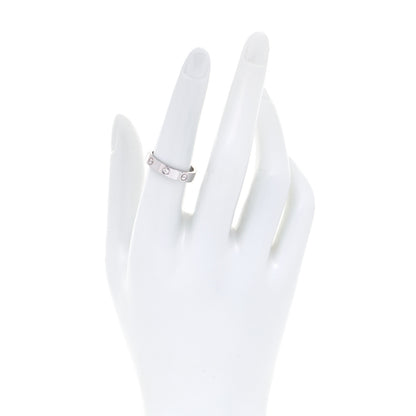 Cartier 18K White Gold Diamond 4mm LOVE Wedding Band Ring 54 6.75 4 of 8