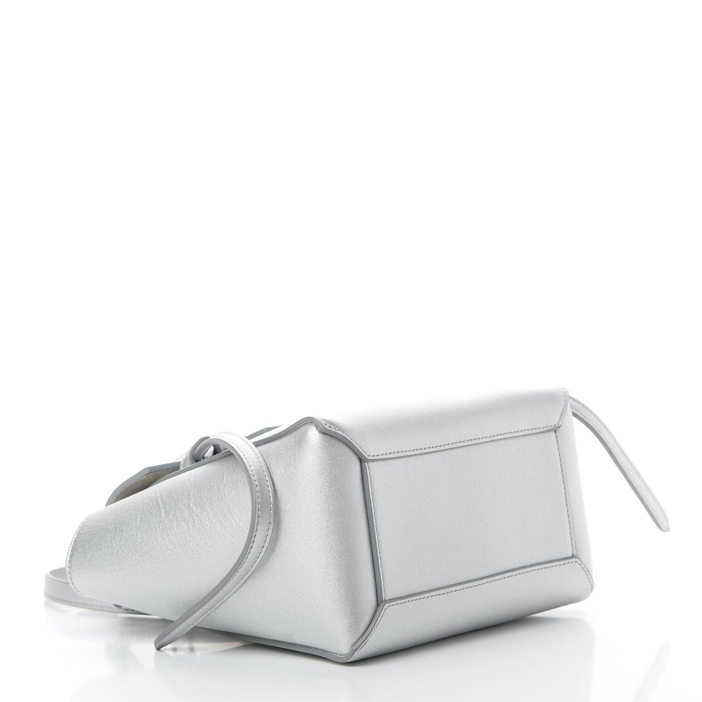 Laminated Calfskin Nano Belt Bag Silver