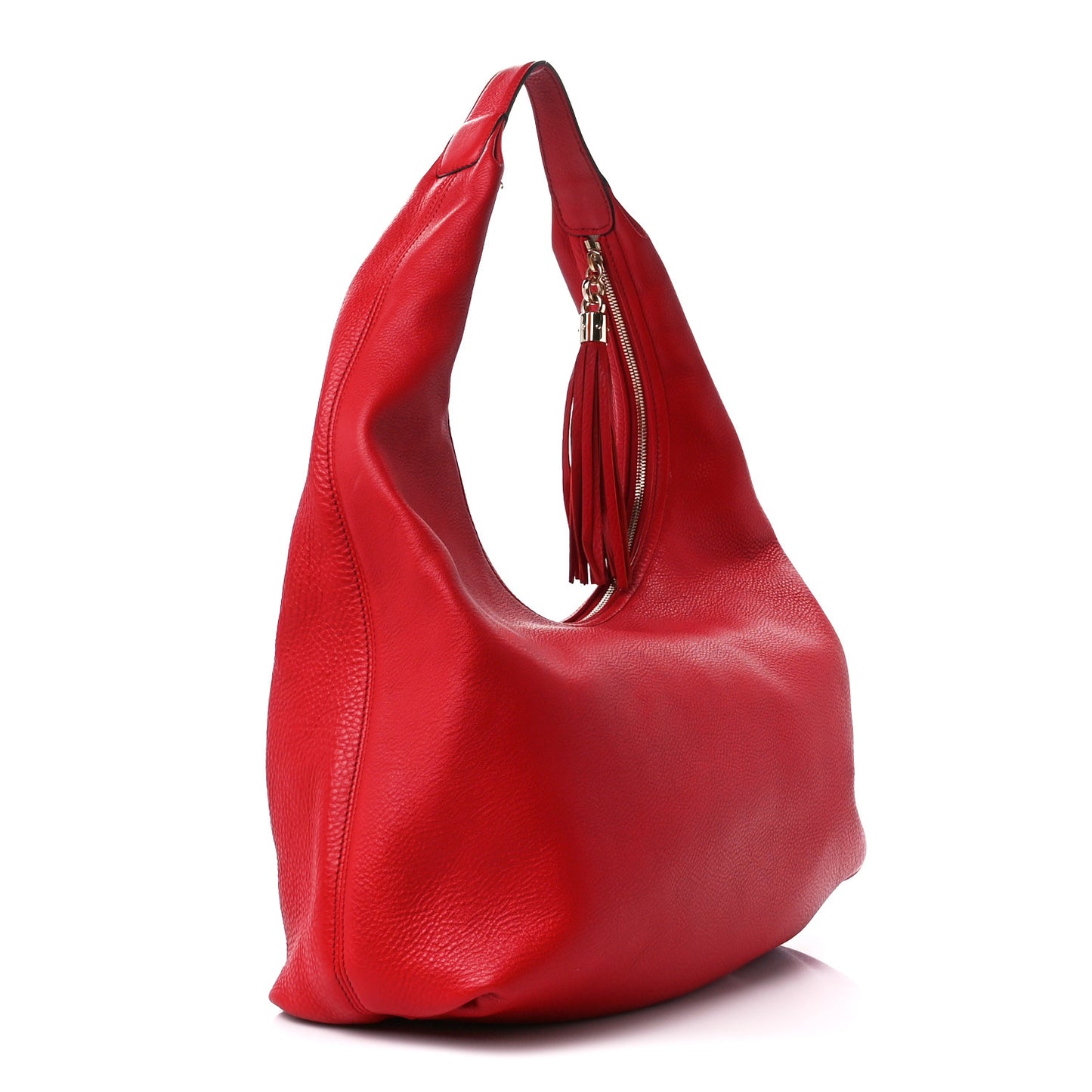 Pebbled Calfskin Large Soho Hobo Red