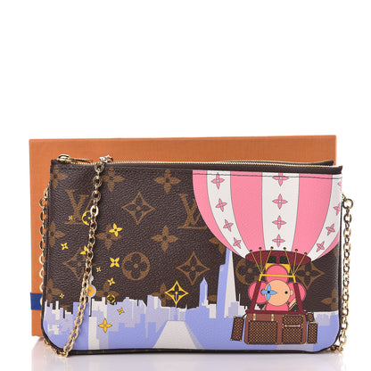 Louis Vuitton Monogram 2019 Christmas Animation Double Zip Pochette 12 of 12