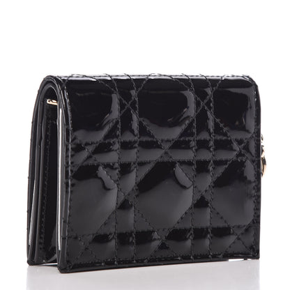 Christian Dior Patent Cannage Lady Dior Mini Wallet Black 3 of 11