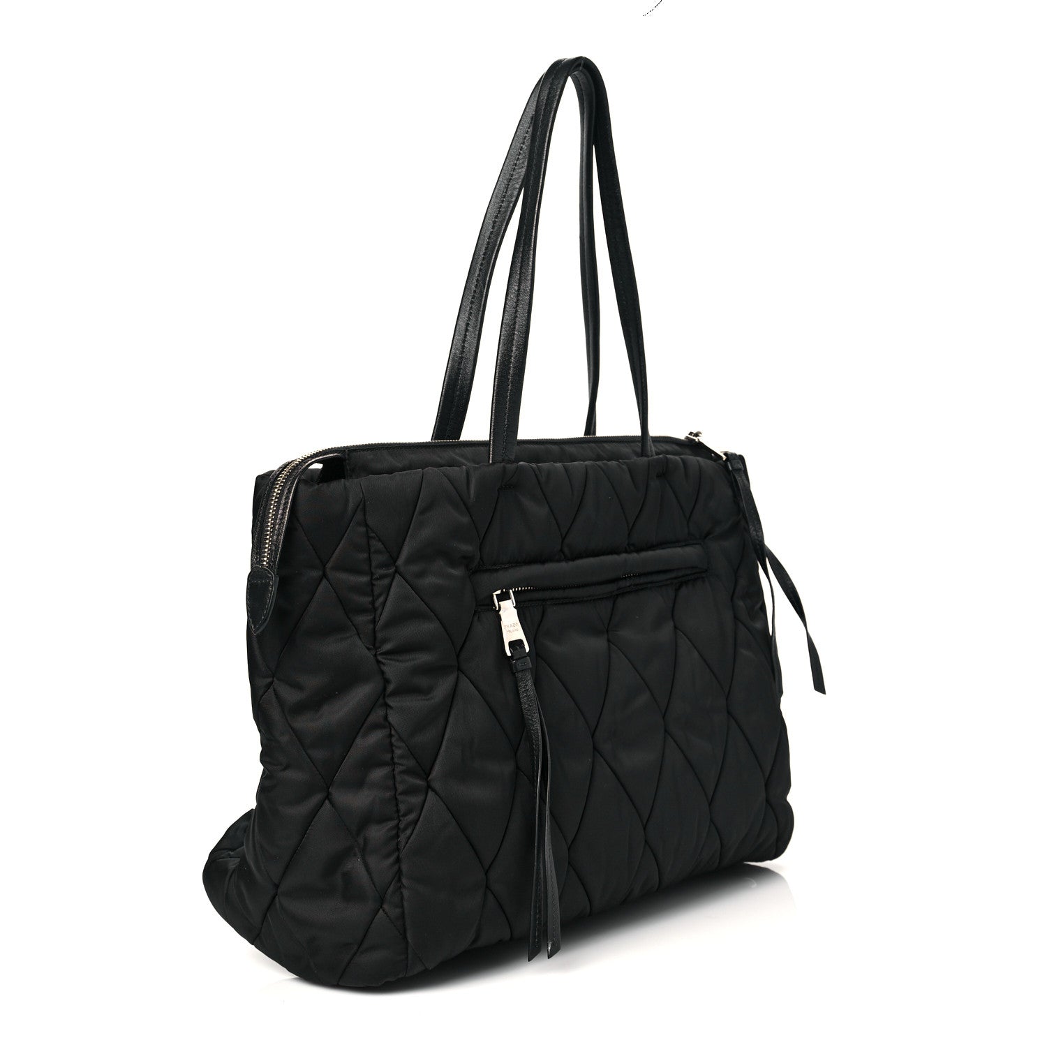 Prada Tessuto Nylon Quilted Shopping Tote Black 3 of 10