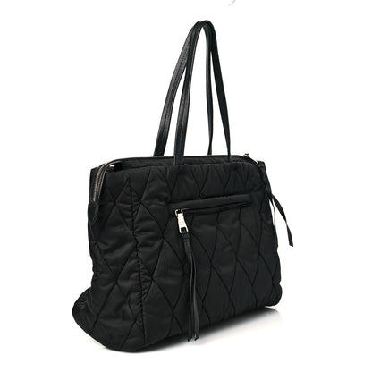 Prada Tessuto Nylon Quilted Shopping Tote Black 3 of 10