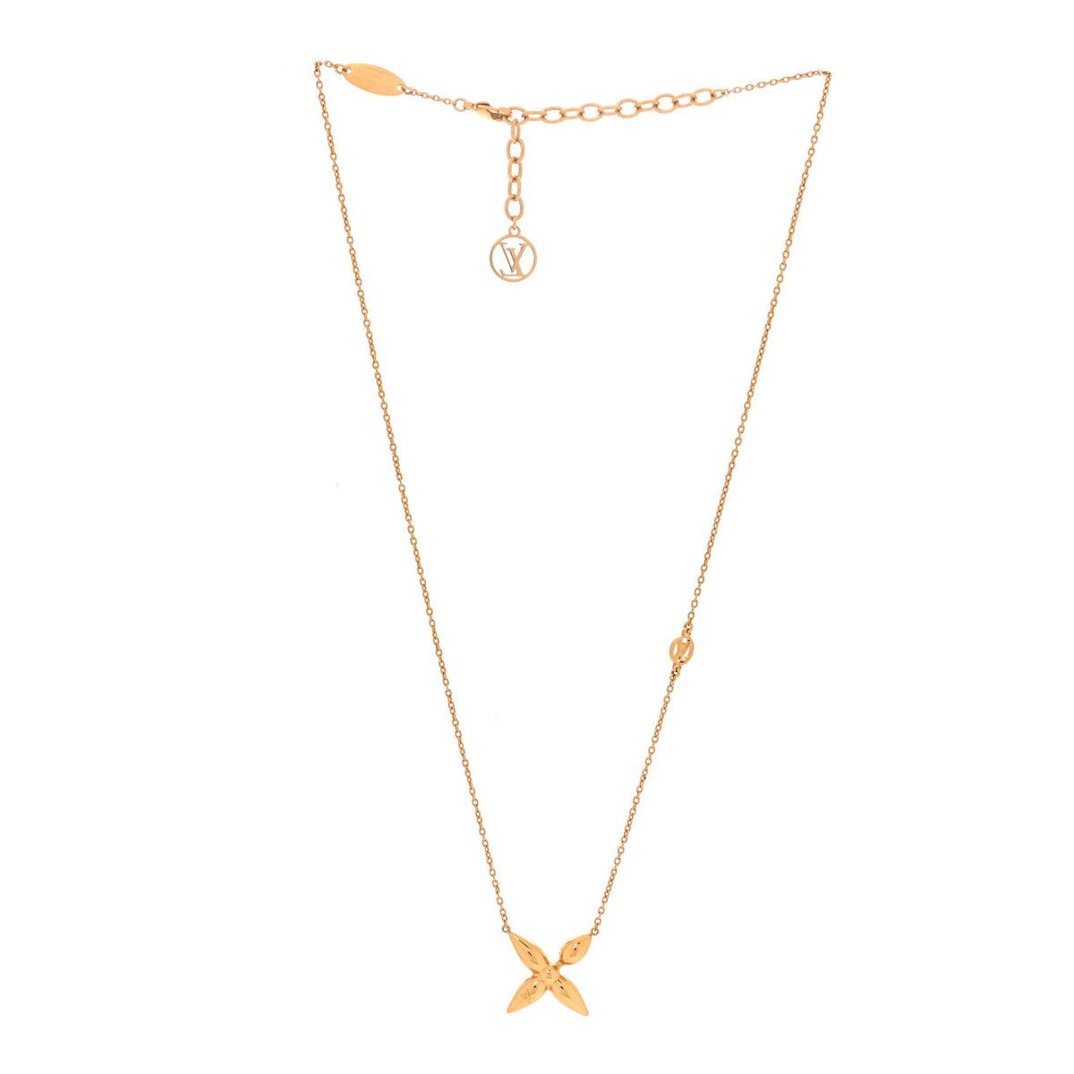 Louis Vuitton Metal Louisette Necklace Gold 3 of 6