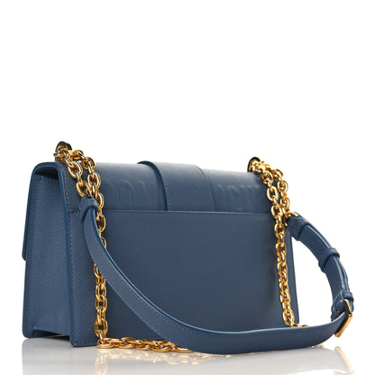 Christian Dior Grained Calfskin Embossed 30 Montaigne Chain Flap Bag Blue 3 of 11
