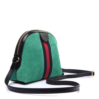 Gucci Suede Patent GG Web Small Ophidia Dome Shoulder Bag New Shamarock Black 3 of 13