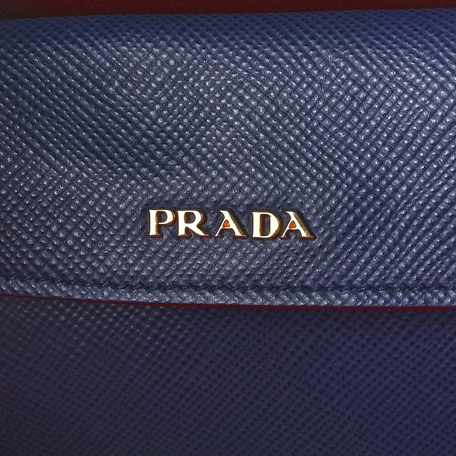 Prada Saffiano Cuir Medium Double Bag Bleuette Rosso 6 of 12