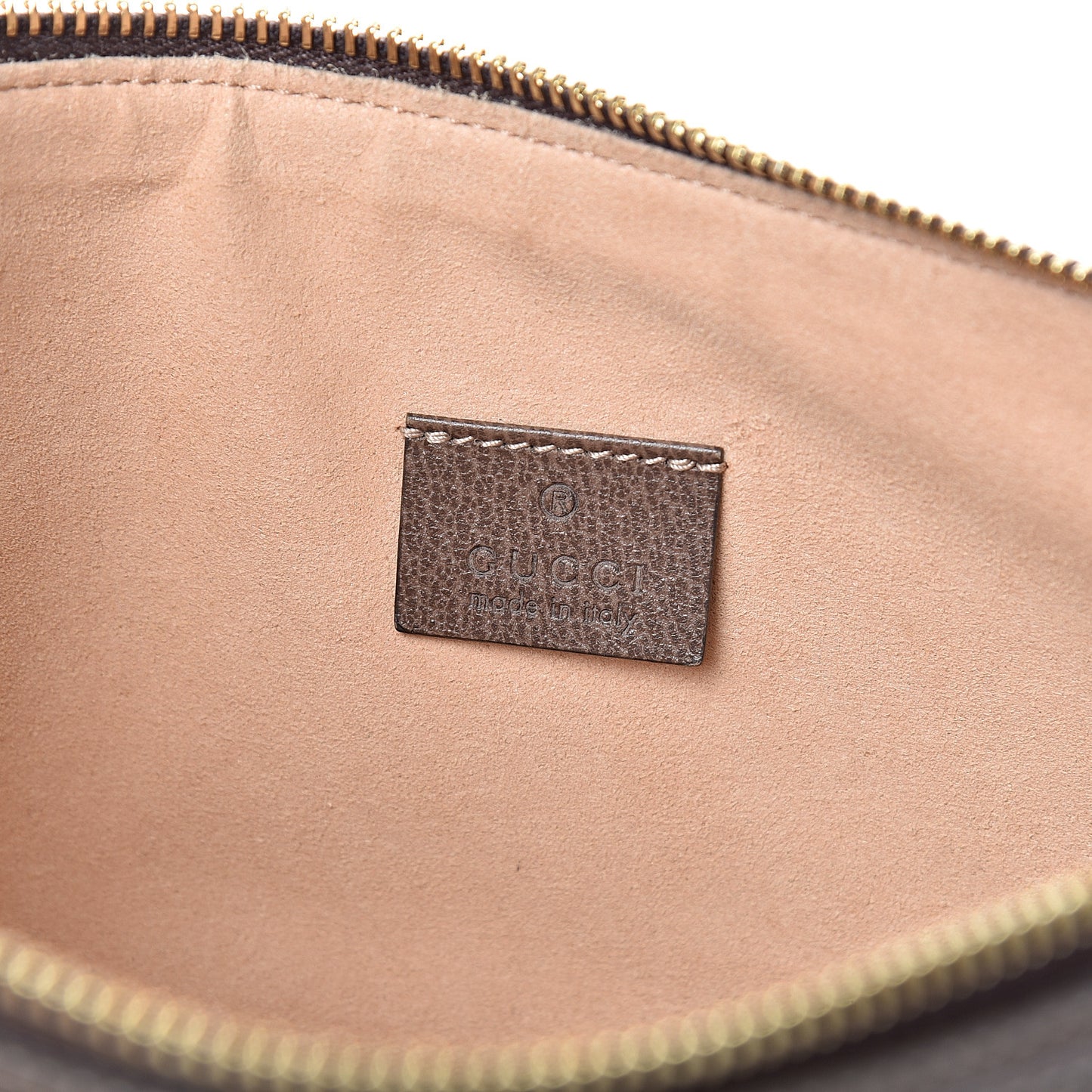 GG Supreme Monogram Large Ophidia Pouch Clutch Brown