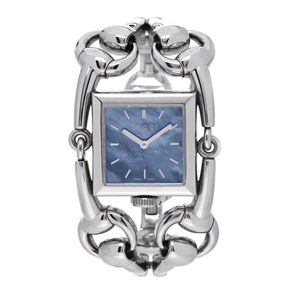Gucci Stainless Steel Blue Mother of Pearl 25mm Signoria Quartz Watch 1 of 8