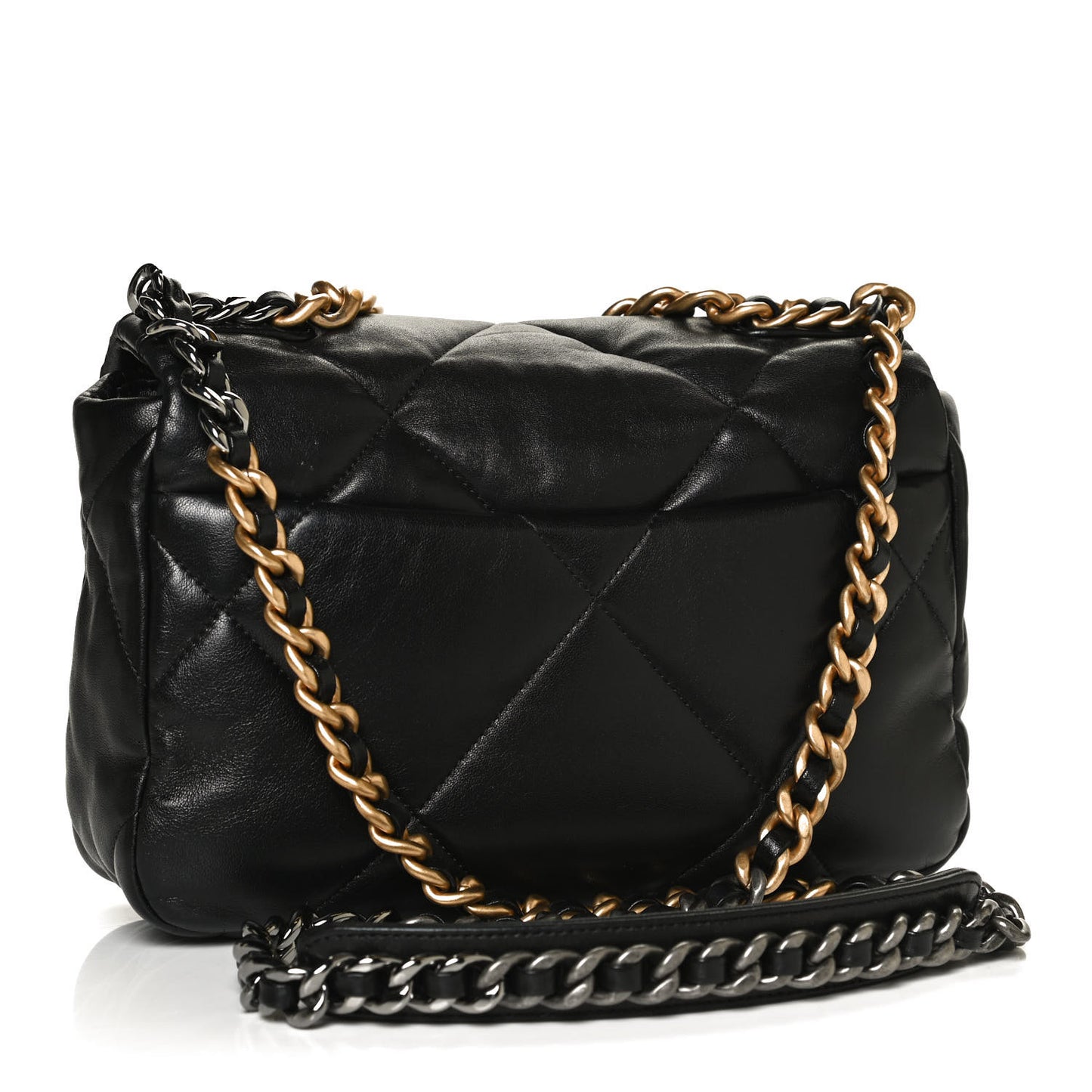 Lambskin Quilted Medium Chanel 19 Flap Black