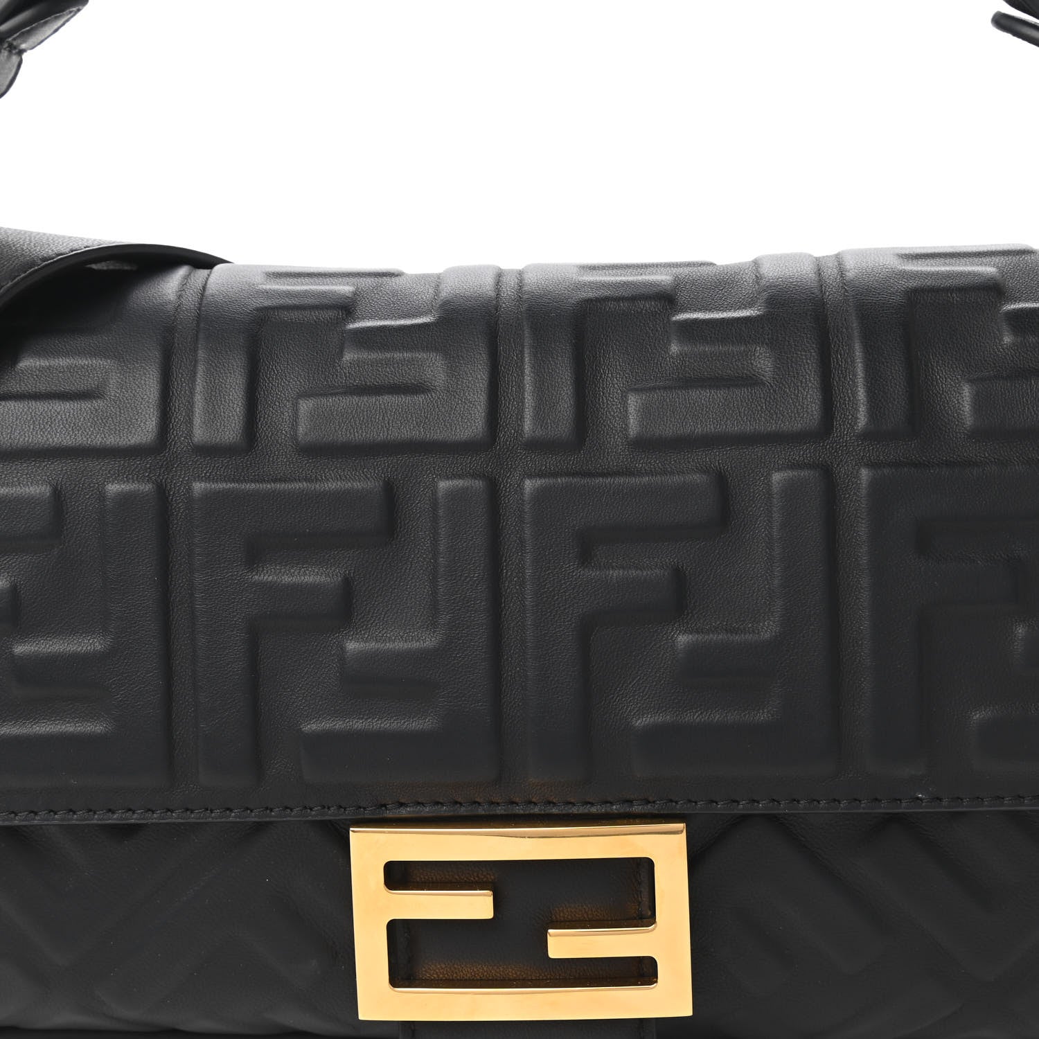 Fendi Nappa FF 1974 Embossed Baguette Black 10 of 10