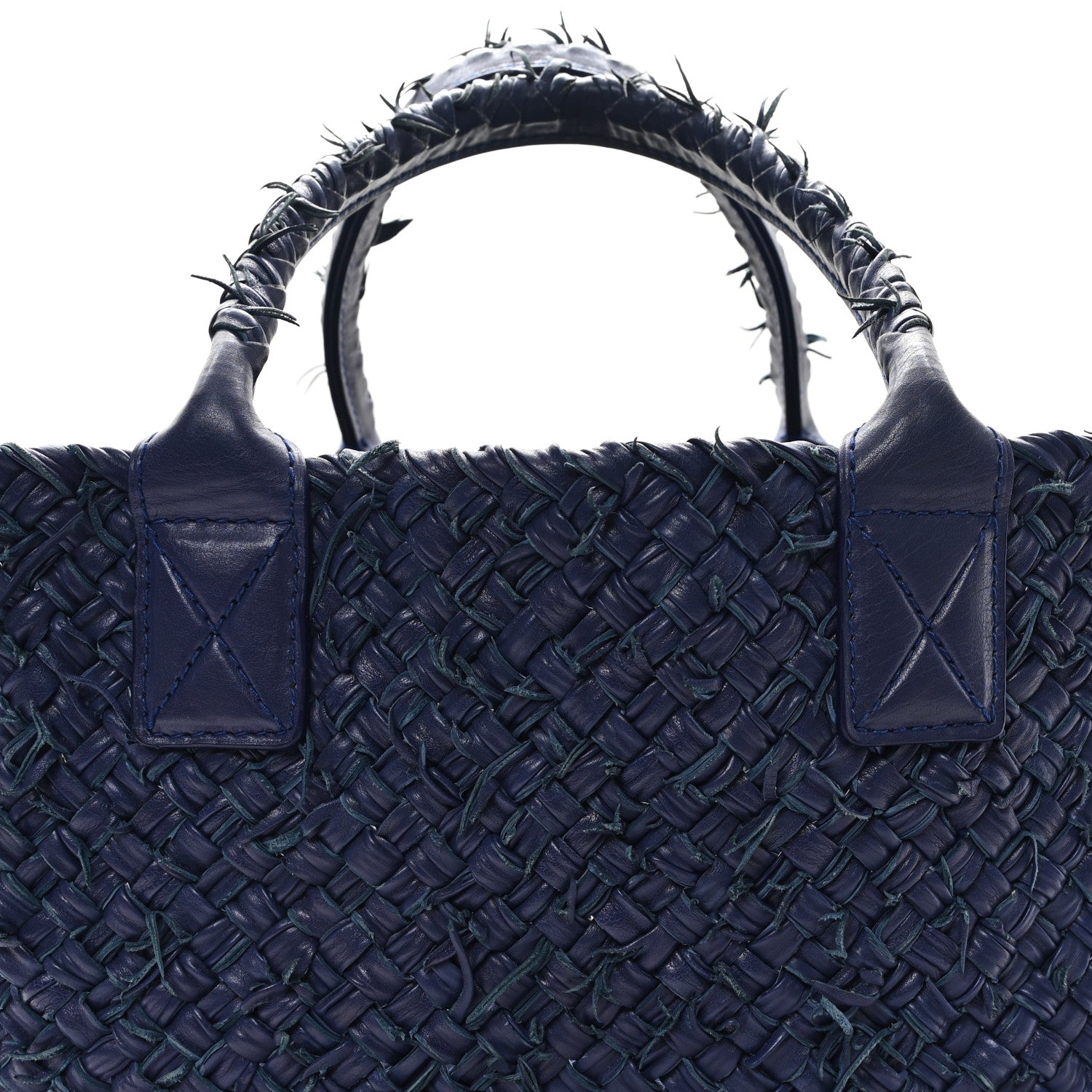 Bottega Veneta Chevre Intrecciato Fringe Netted Medium Cabat Tote Blue 9 of 11