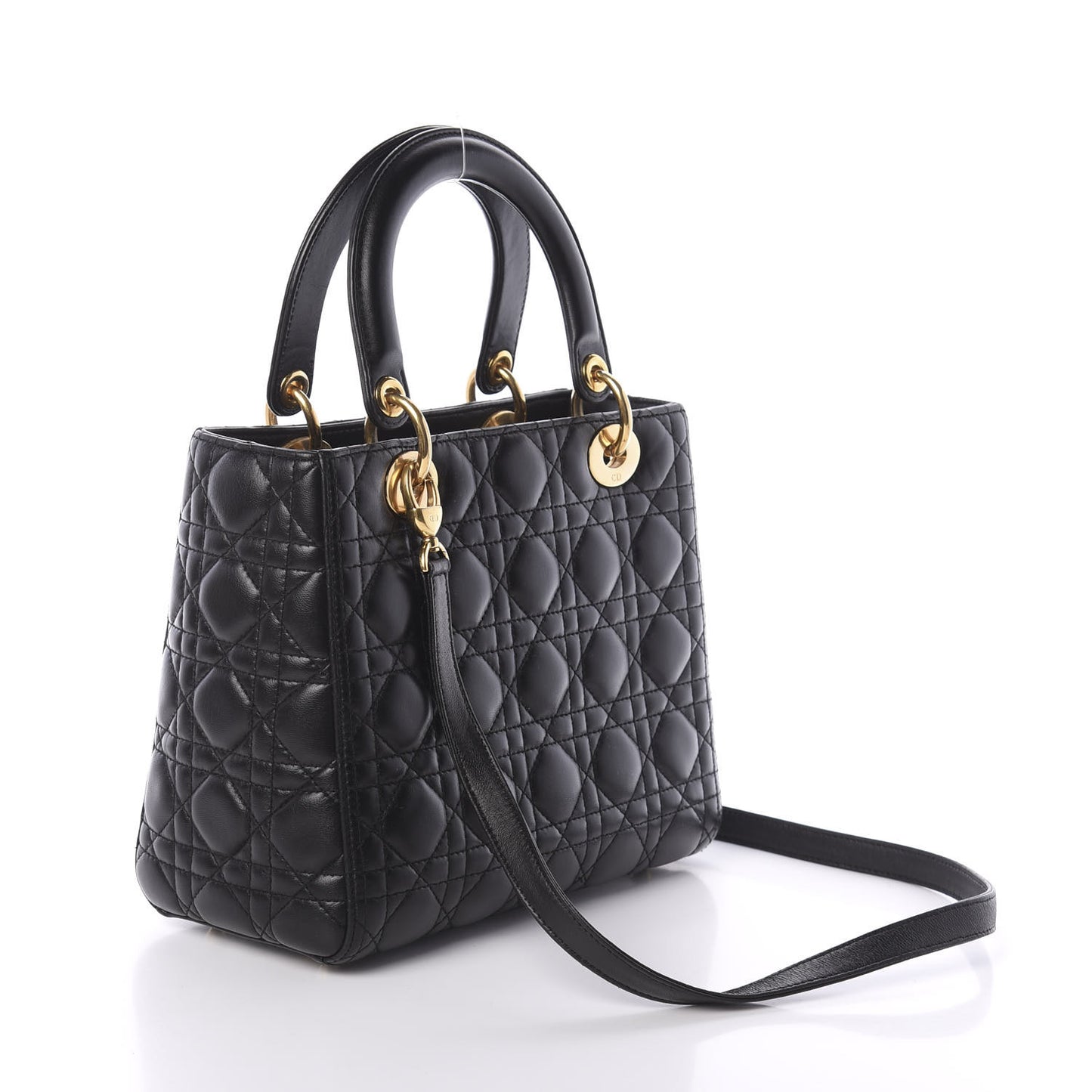 Lambskin Cannage Medium Lady Dior Black