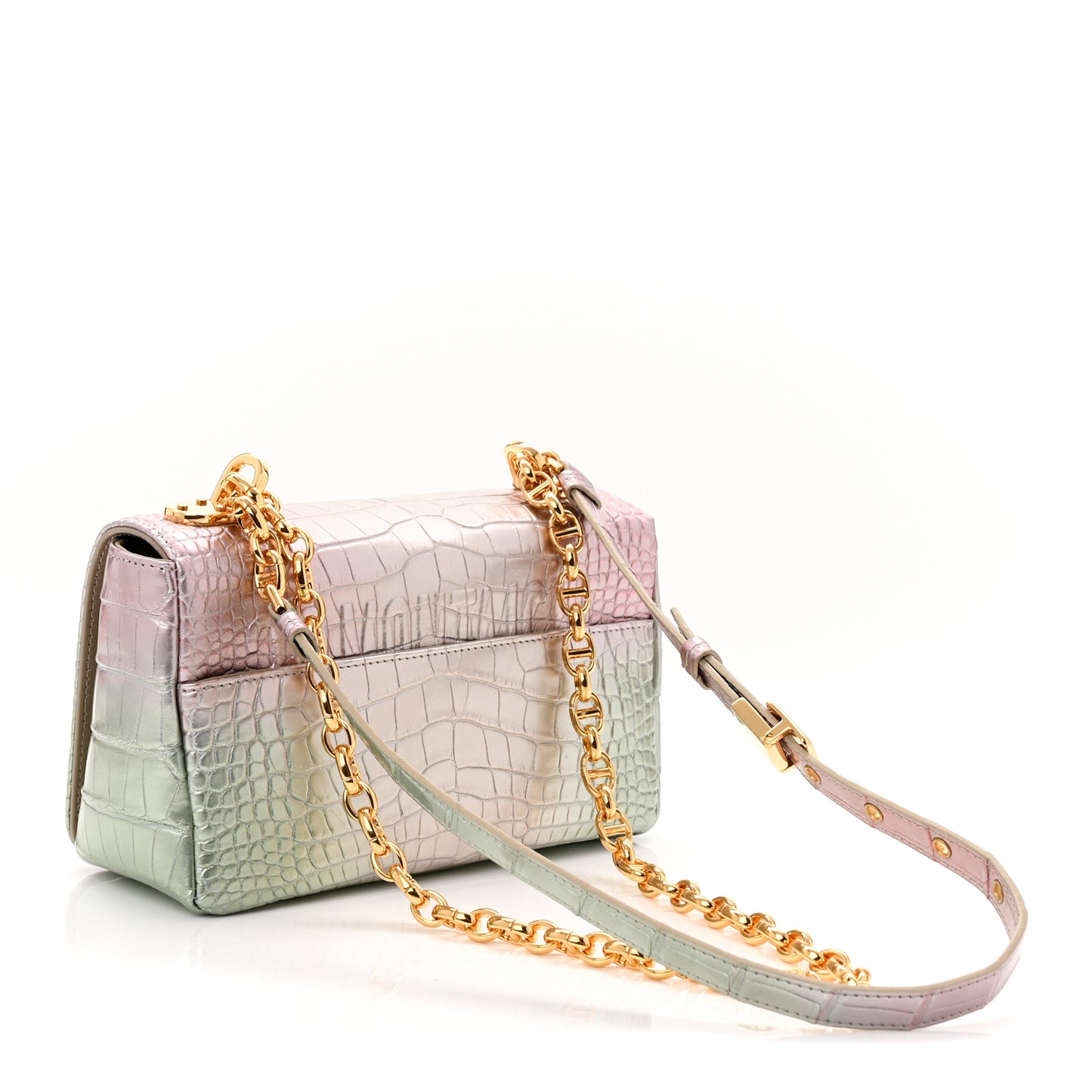 Metallic Alligator Small Caro Bag Multicolor