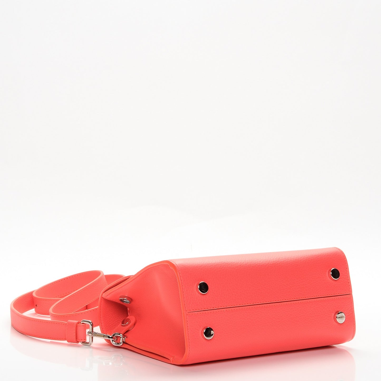 Grained Calfskin Mini Diorever Flap Fluorescent Goji Pink