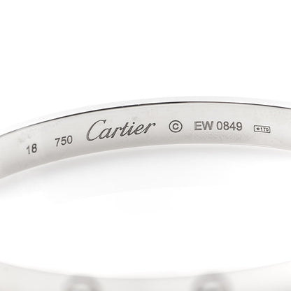 Cartier 18K White Gold LOVE Bracelet 18 5 of 6