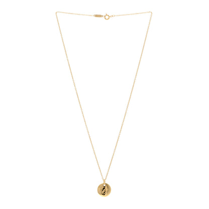 Tiffany 18K Yellow Gold Notes Letter C Disc Charm Pendant Necklace 3 of 4
