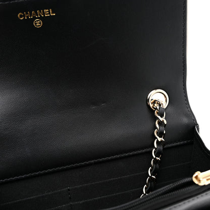 Chanel Lambskin Quilted Resin CC Mini Flap Bag Black White 11 of 12