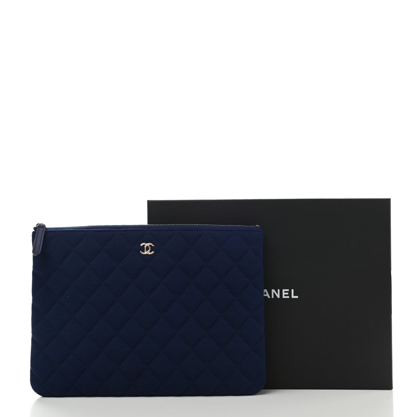 Jersey Quilted Medium Cosmetic Case Blue