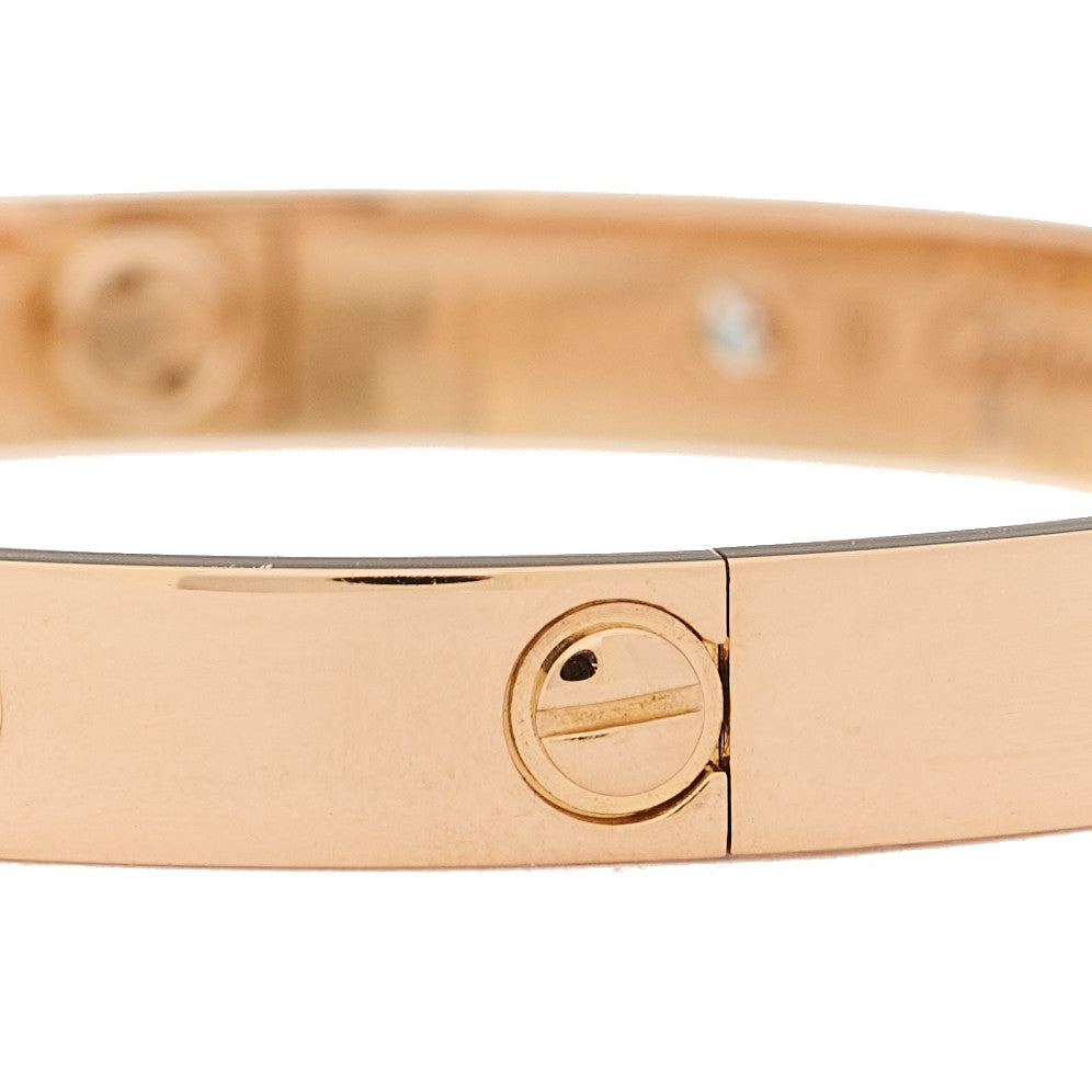 Cartier 18K Pink Gold 10 Diamond LOVE Bracelet 17 6 of 6