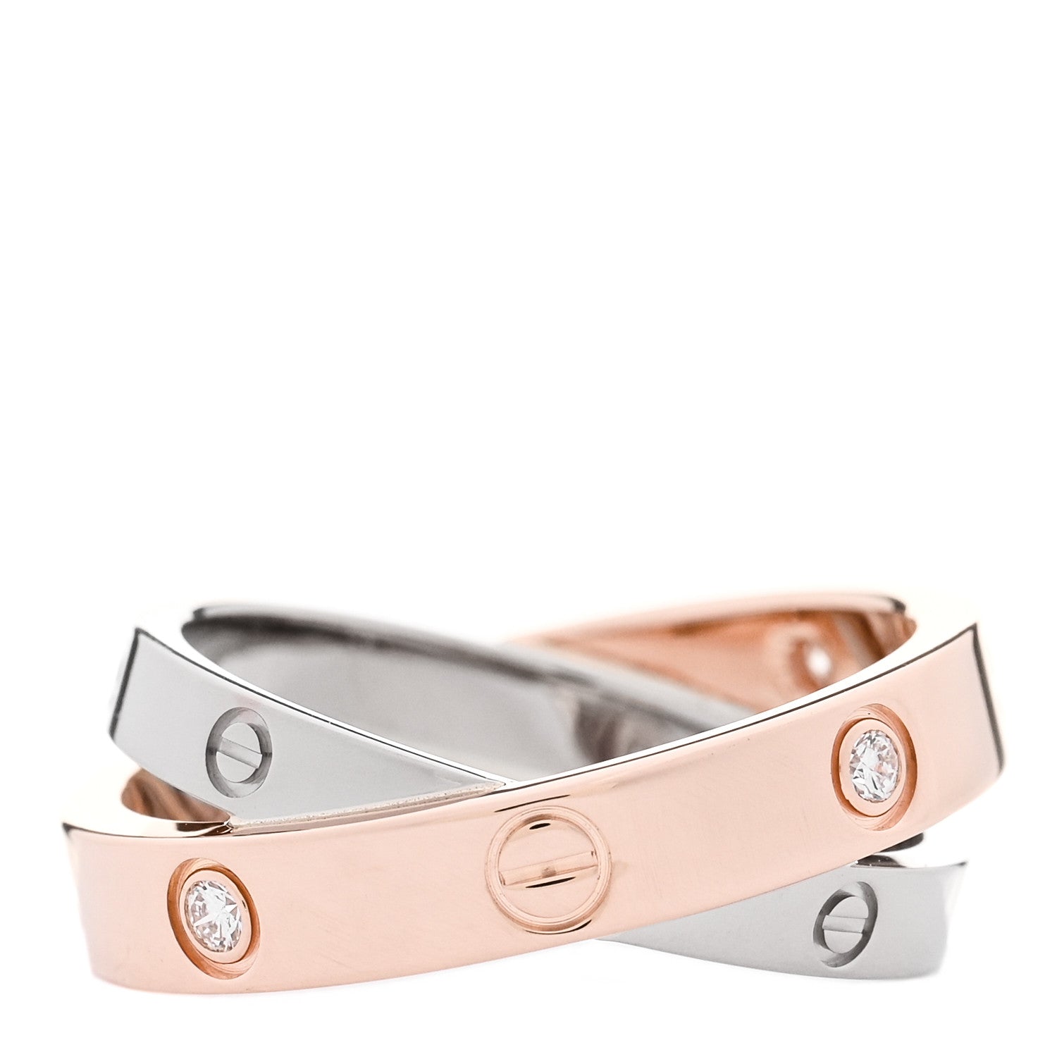 Cartier 18K Pink White Gold 6 Diamond LOVE Ring 49 4.75 4 of 6