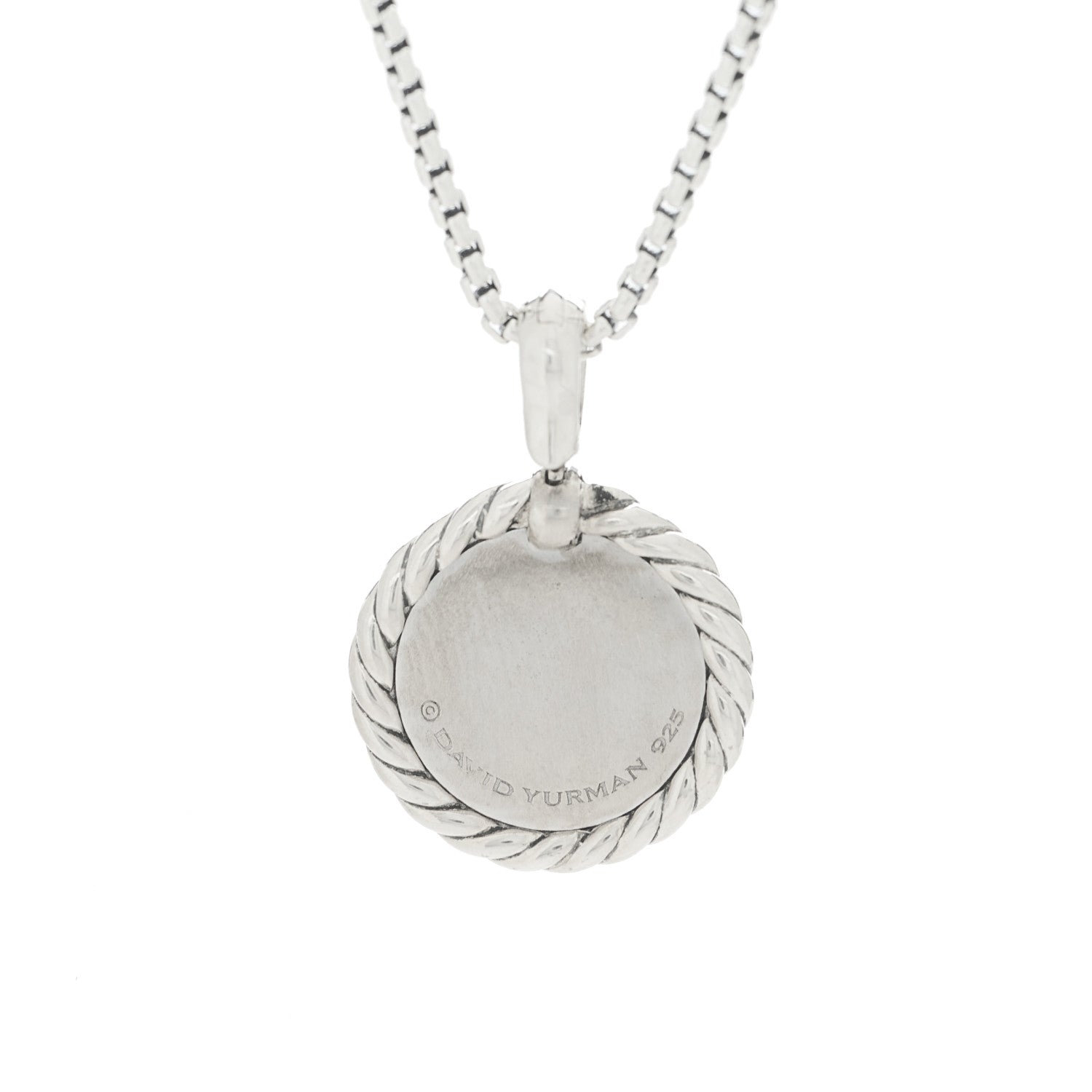 David Yurman Sterling Silver Diamond Initial L Charm Necklace 6 of 6