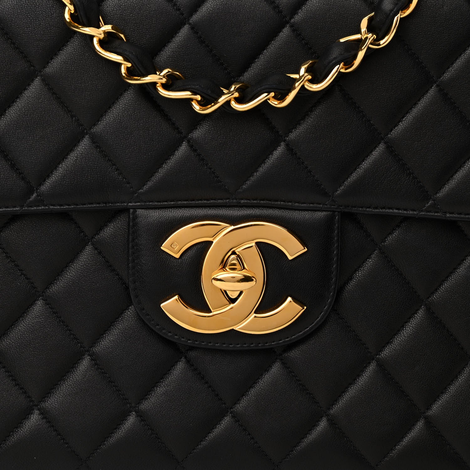 Chanel Lambskin Quilted XL Jumbo Single Flap Black 8 of 11