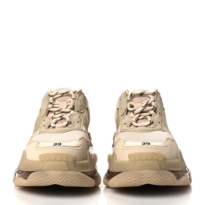Balenciaga Fabric Mesh Clear Sole Womens Triple S Sneakers 39 Beige 2 of 7